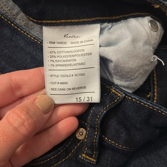 KANCAN SUPER DARK WASH SKINNY NON-DISTRESSED JEANS WOMENS SIZE 15/31 - Picture 7 of 10